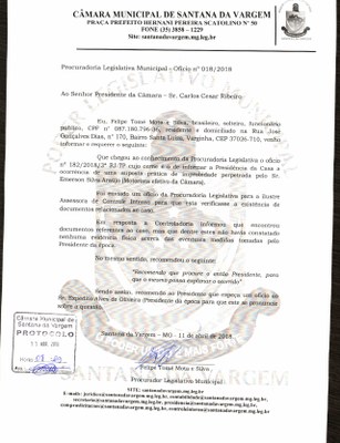Ofício 18 - Processo Adm - orientando para pedir resposra do Expedito.JPG