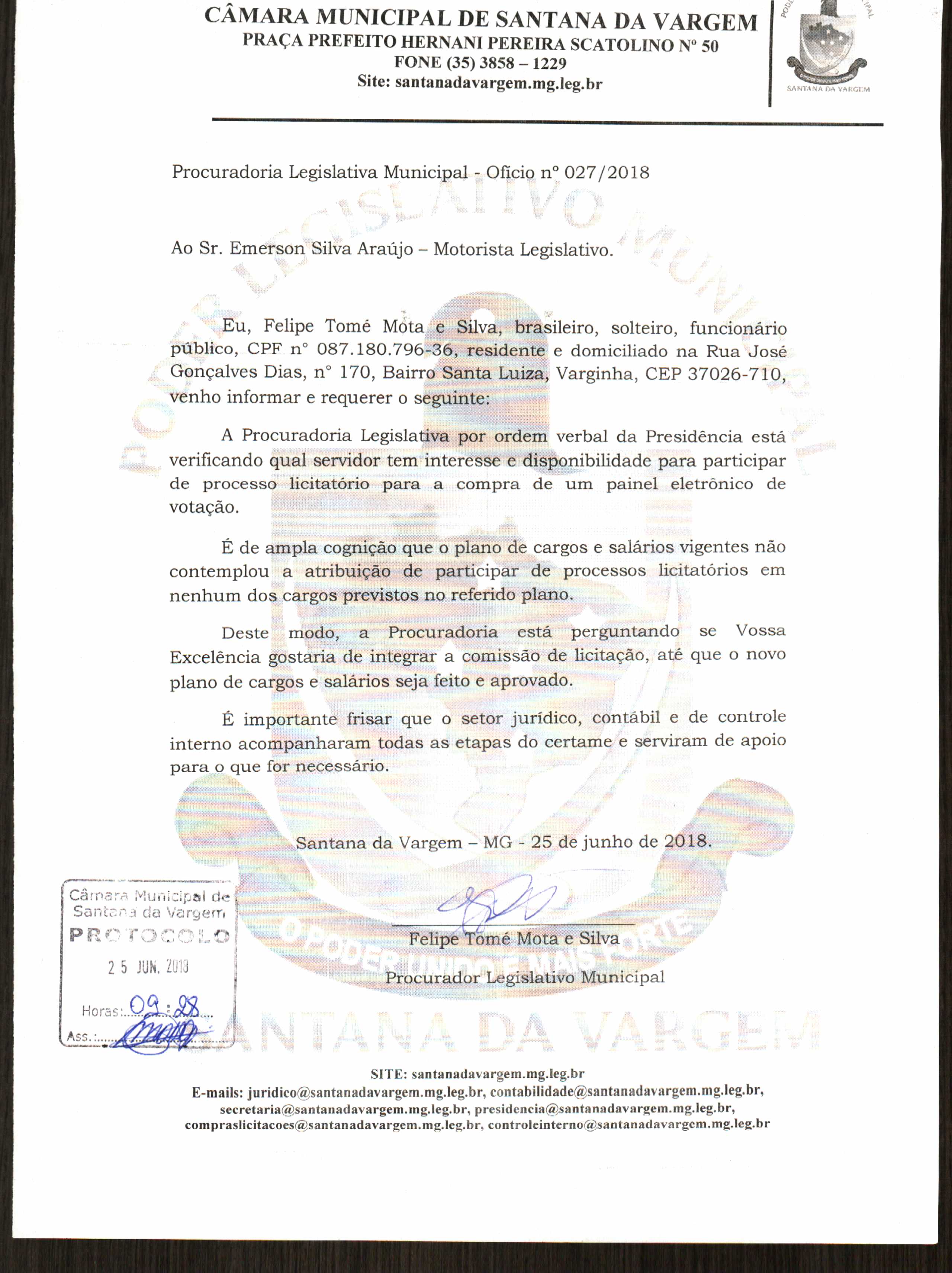 Ofício 27 - Convite Comissão Licitação - Painel Eletrônico.JPG