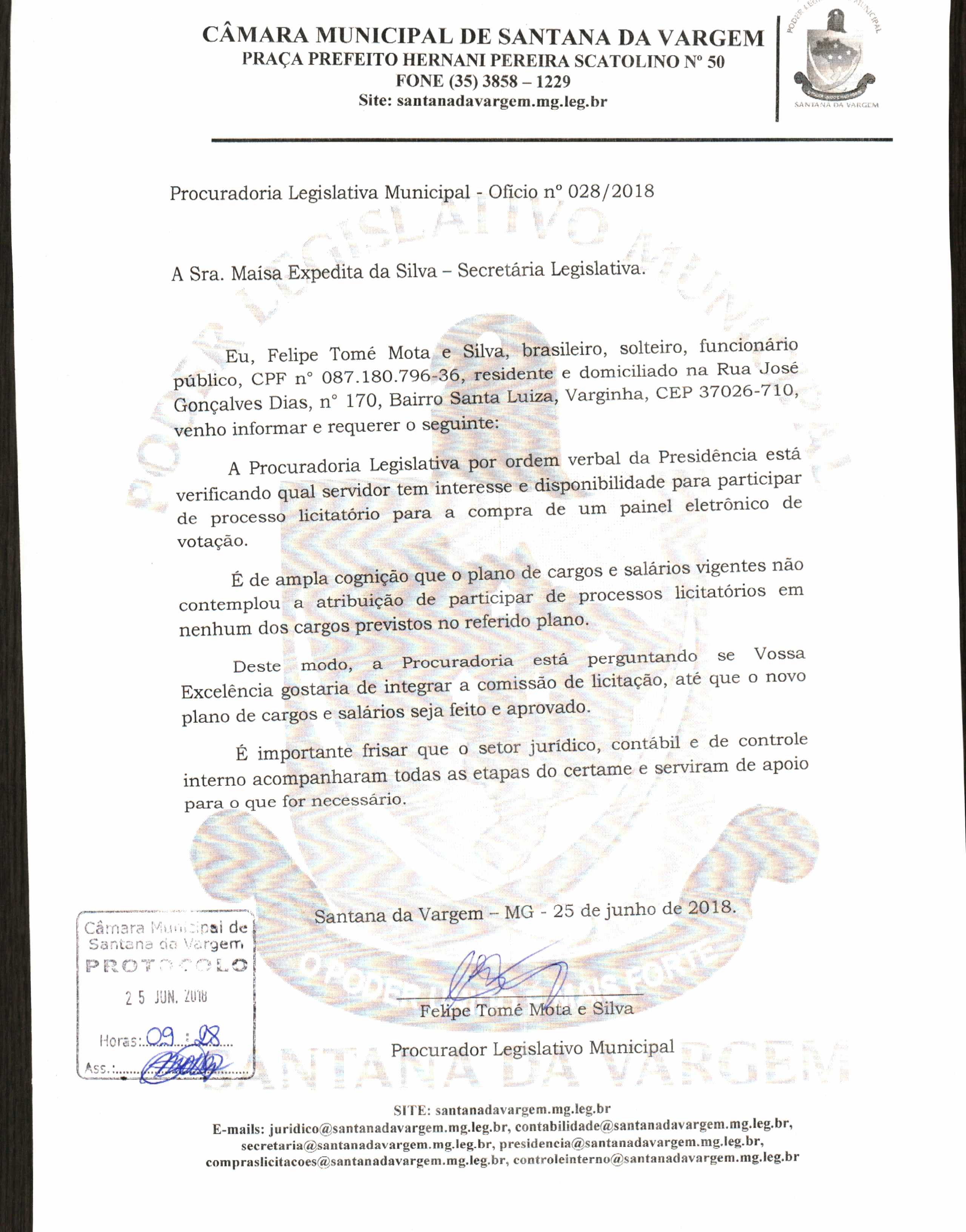 Ofício 28 - Convite Comissão Licitação - Painel Eletrônico.JPG